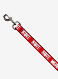 Correa para perro Marvel con logo rojo y blanco