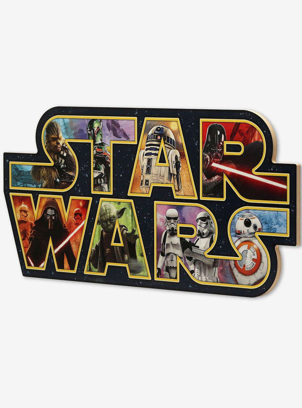 Star Wars: Cuadro decorativo de madera con collage