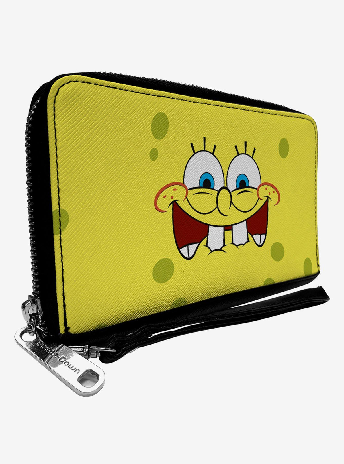 Billetera con cierre de Bob Esponja mordiendo el labio