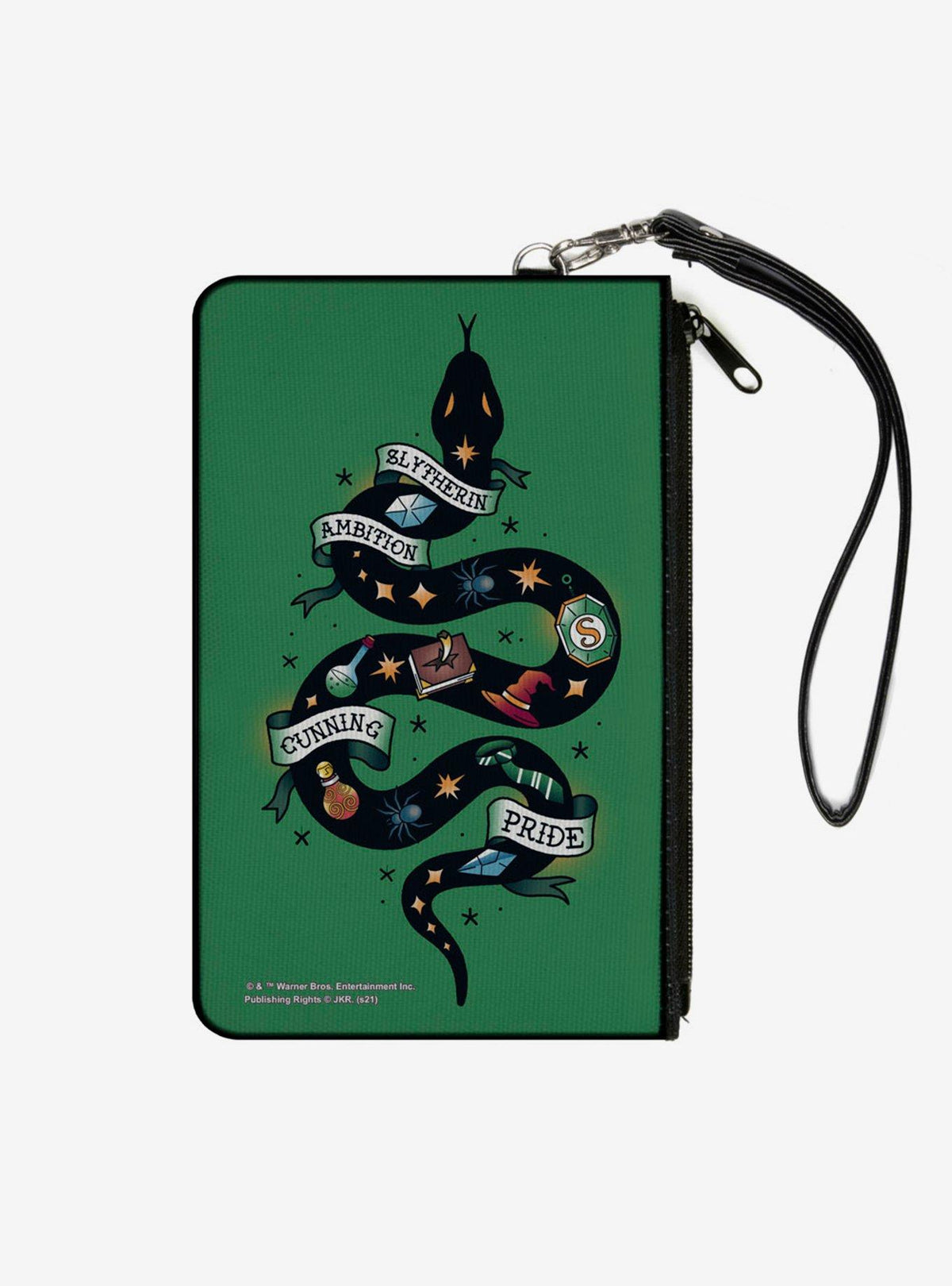 Billetera clutch Harry Potter Slytherin: rasgos de serpiente