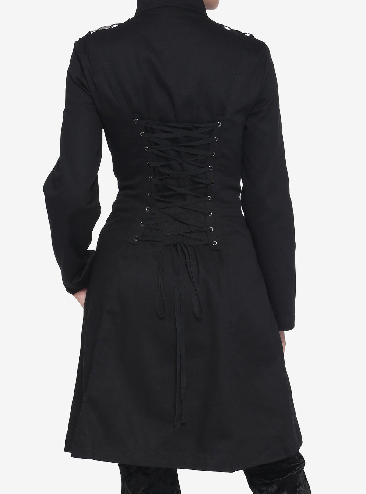 Chaqueta negra estilo camisa de fuerza