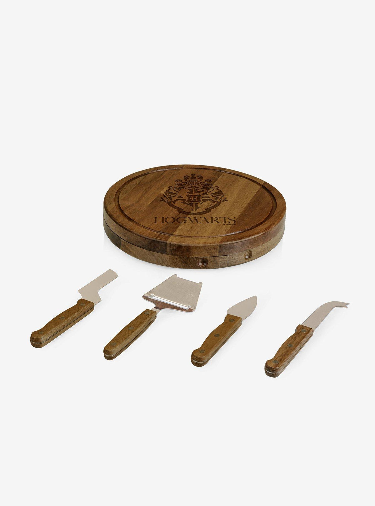 Tabla de quesos Hogwarts de acacia con utensilios