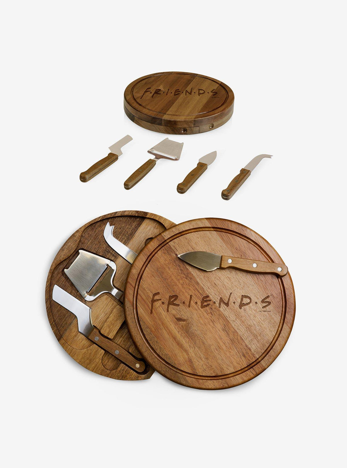 Tabla para quesos Friends con herramientas