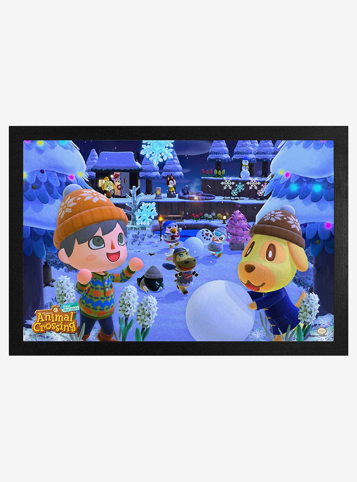 Cuadro enmarcado de invierno Animal Crossing: New Horizons