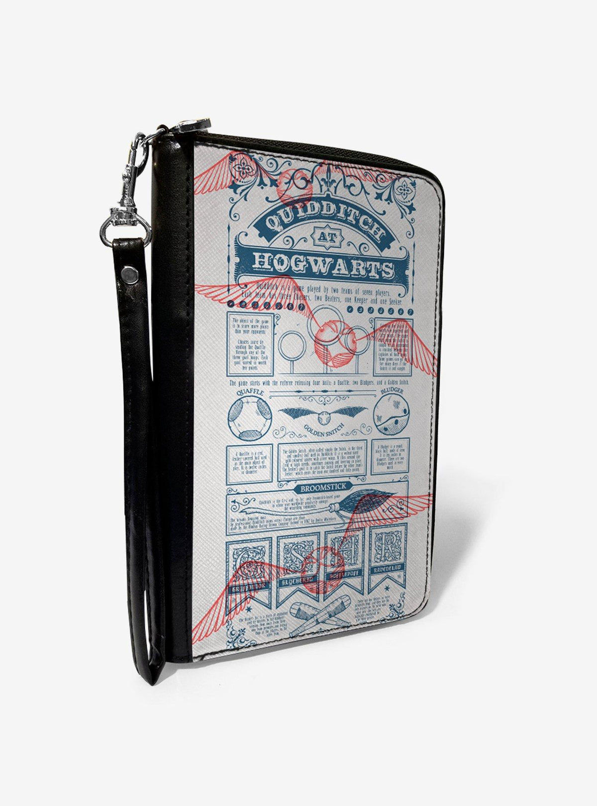 Billetera Harry Potter con cierre y reglas de Quidditch