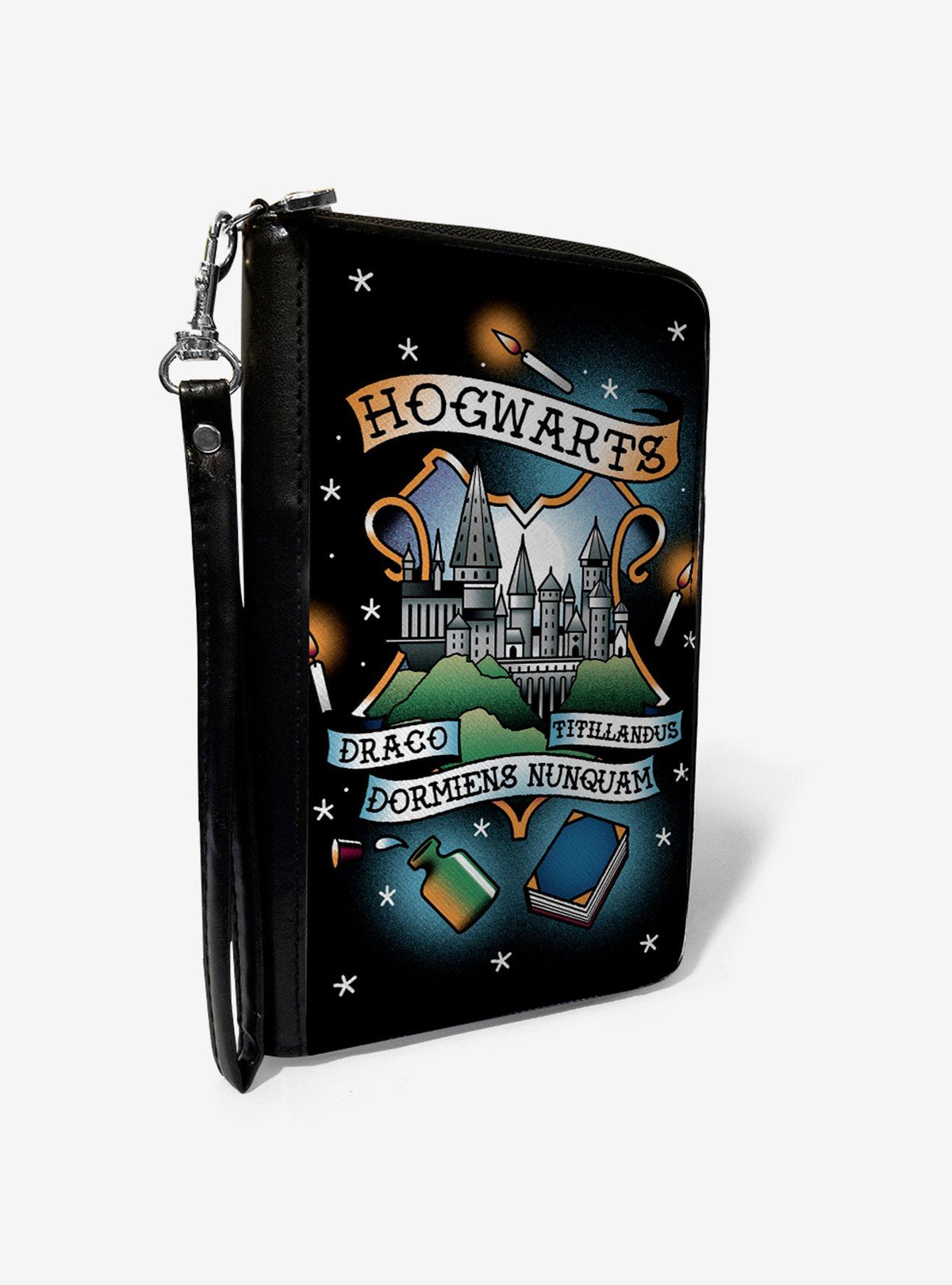 Billetera Harry Potter con lema de Hogwarts