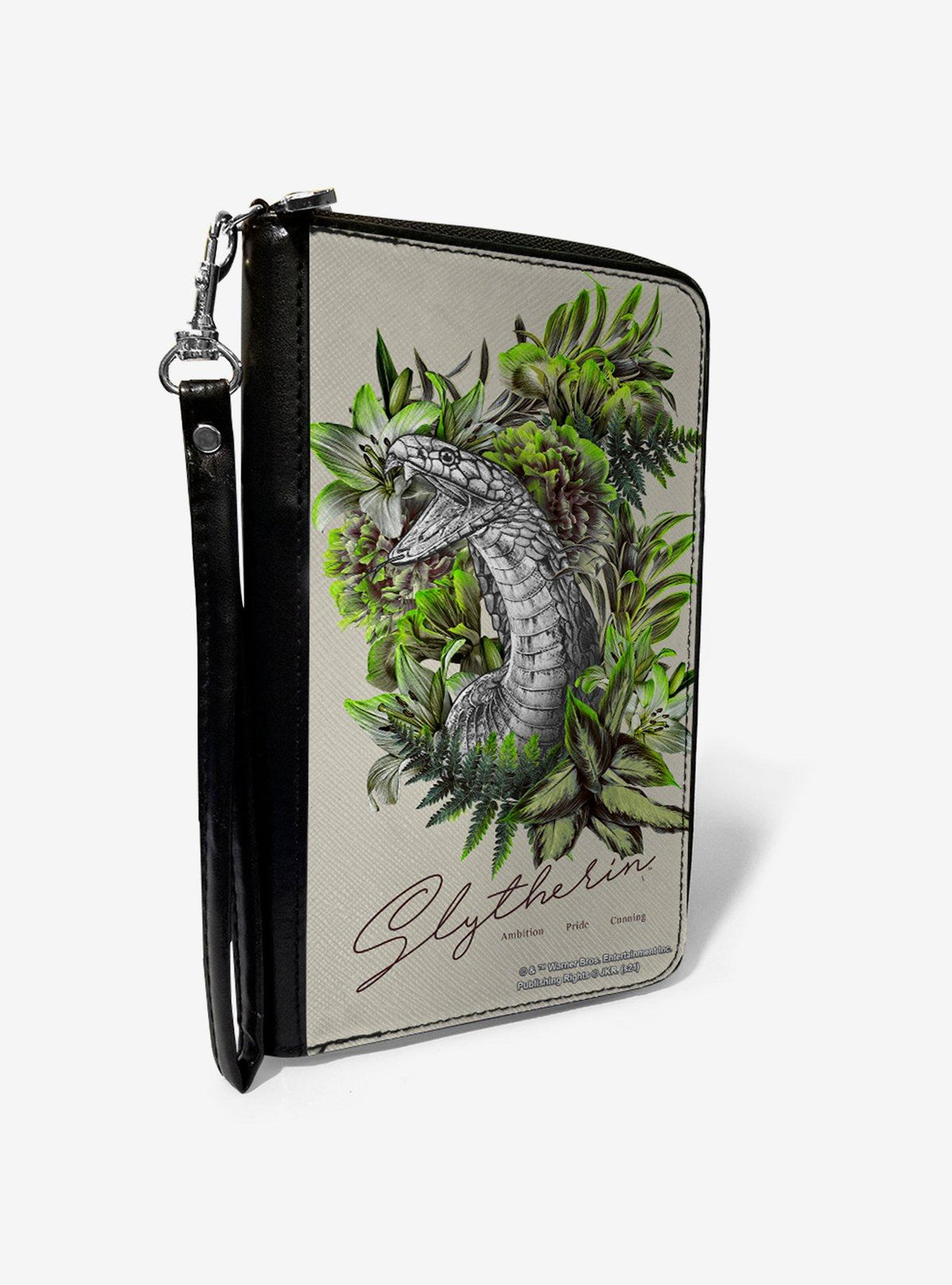 Billetera Harry Potter Slytherin con diseño floral