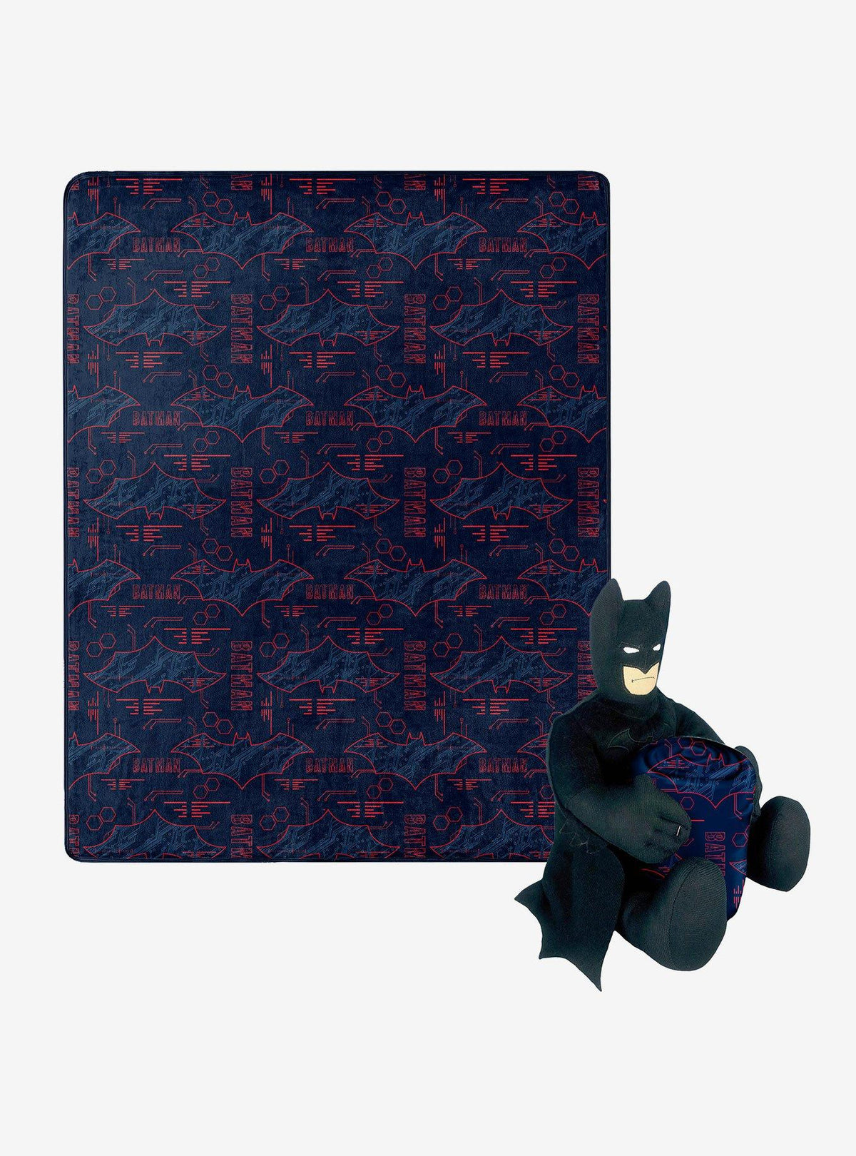 Set de cojín abrazable y manta Batman: símbolos cyber