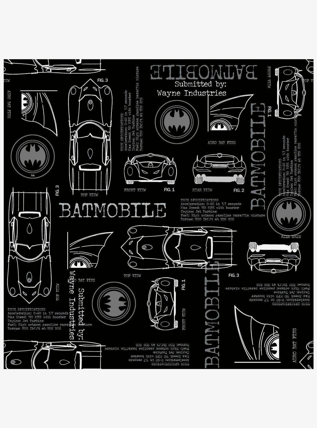 Papel mural adhesivo Batmobile de Batman