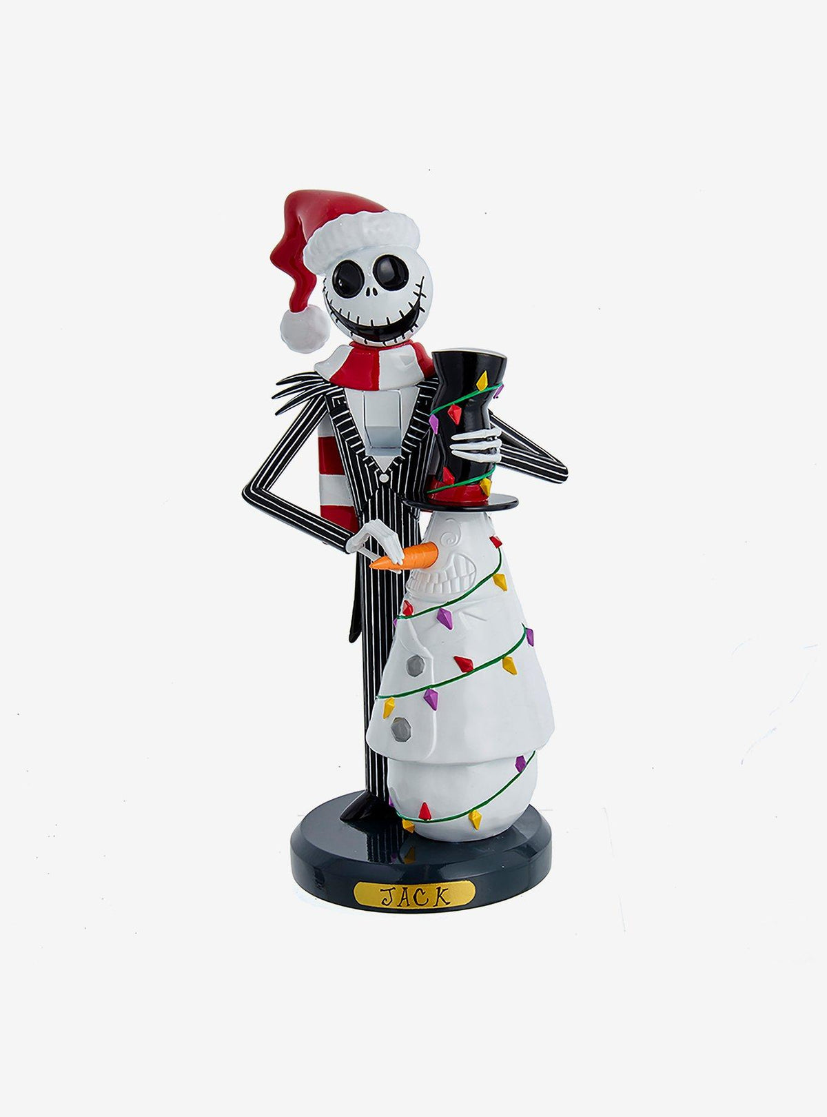 Cascanueces de Jack Skellington con muñeco de nieve