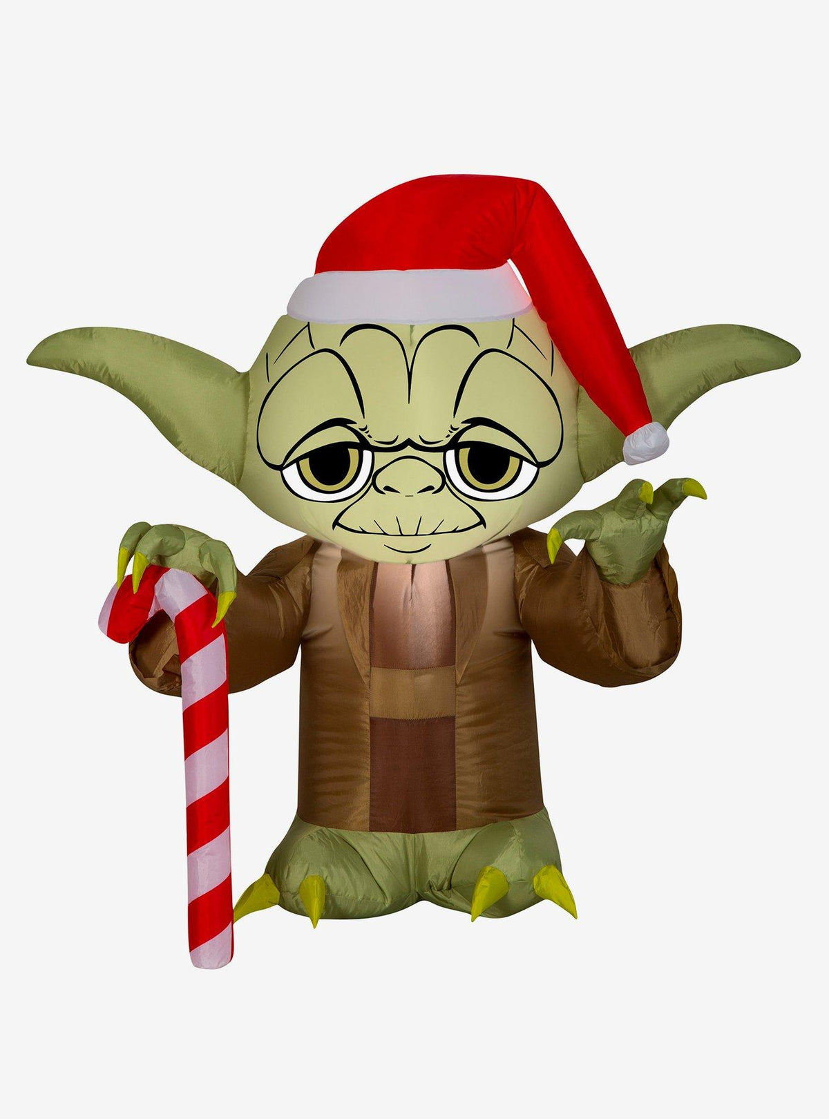 Decoración inflable de Yoda con gorro de Navidad