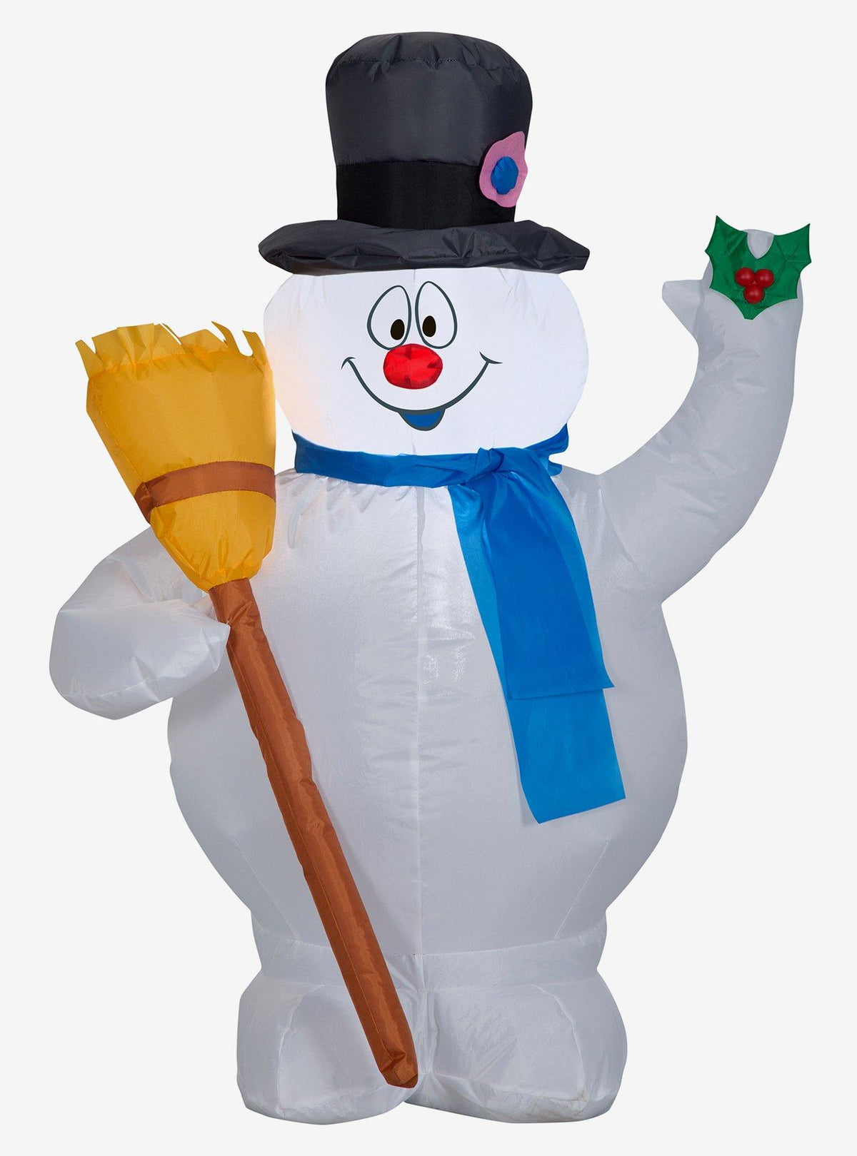 Adorno inflable de Frosty the Snowman con escoba
