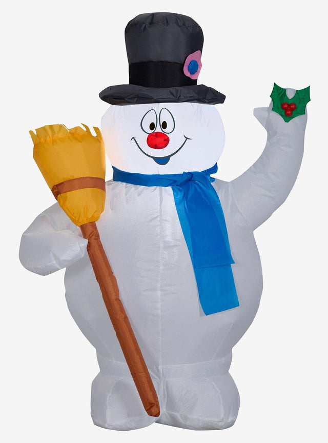 Adorno inflable de Frosty the Snowman con escoba