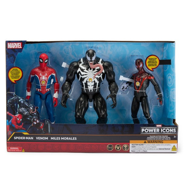 Set de figuras parlantes de Spider-Man, Venom y Miles Morales