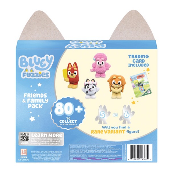 Bluey Fuzzies: Pack de amigos y familia – Serie 1