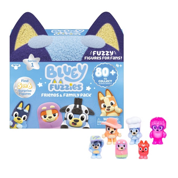 Bluey Fuzzies: Pack de amigos y familia – Serie 1