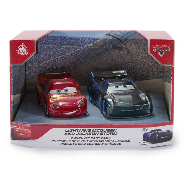 Pack doble de autos metálicos Lightning McQueen y Jackson Storm