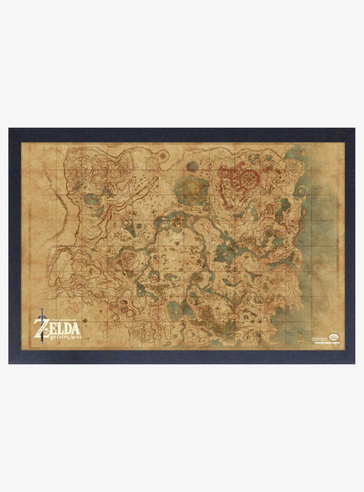 Mapa de The Legend of Zelda: Breath of the Wild enmarcado
