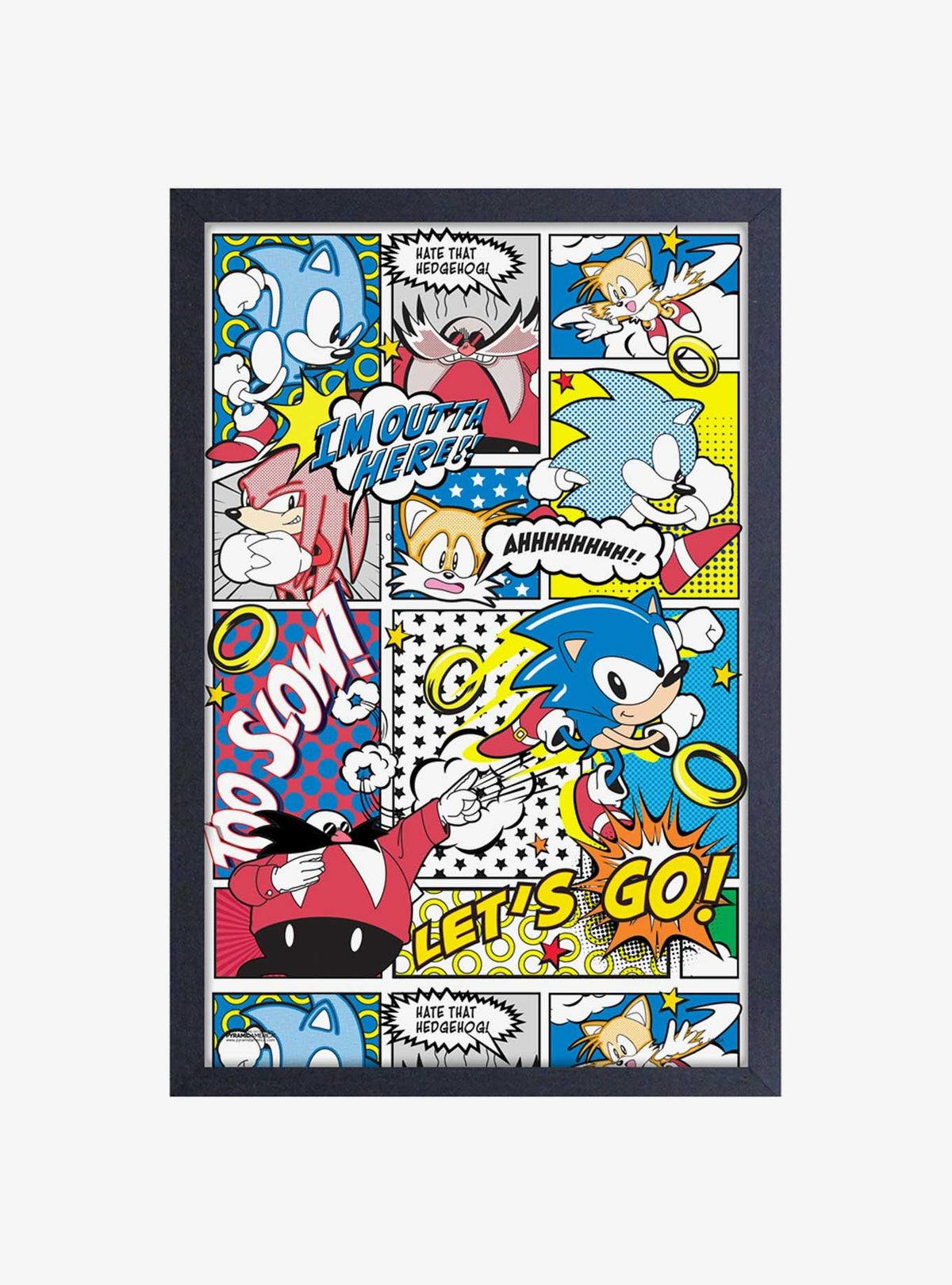Cuadro enmarcado de cómic de Sonic the Hedgehog