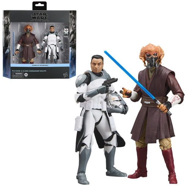 Set de figuras de acción Plo Koon y comandante Wolffe