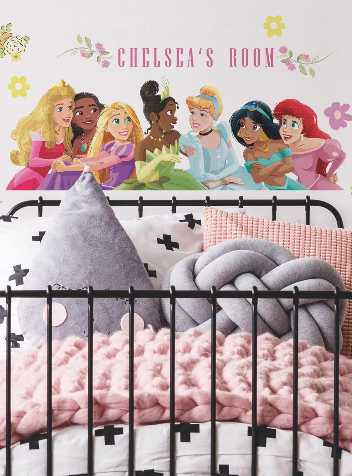 Adhesivo mural gigante de Princesas Disney con alfabeto