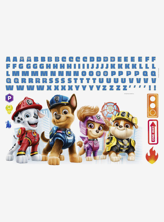 Adhesivos murales gigantes Paw Patrol con abecedario