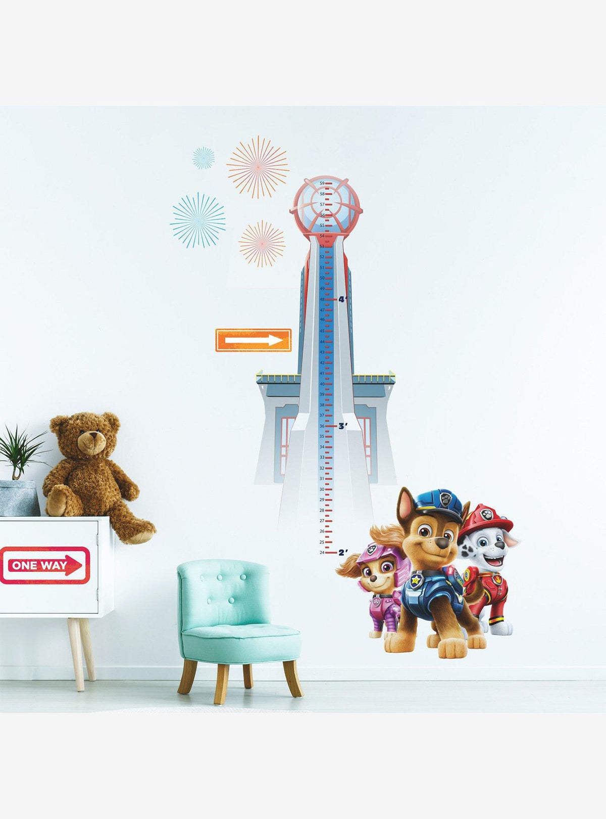 Adhesivos murales medidor de crecimiento Paw Patrol