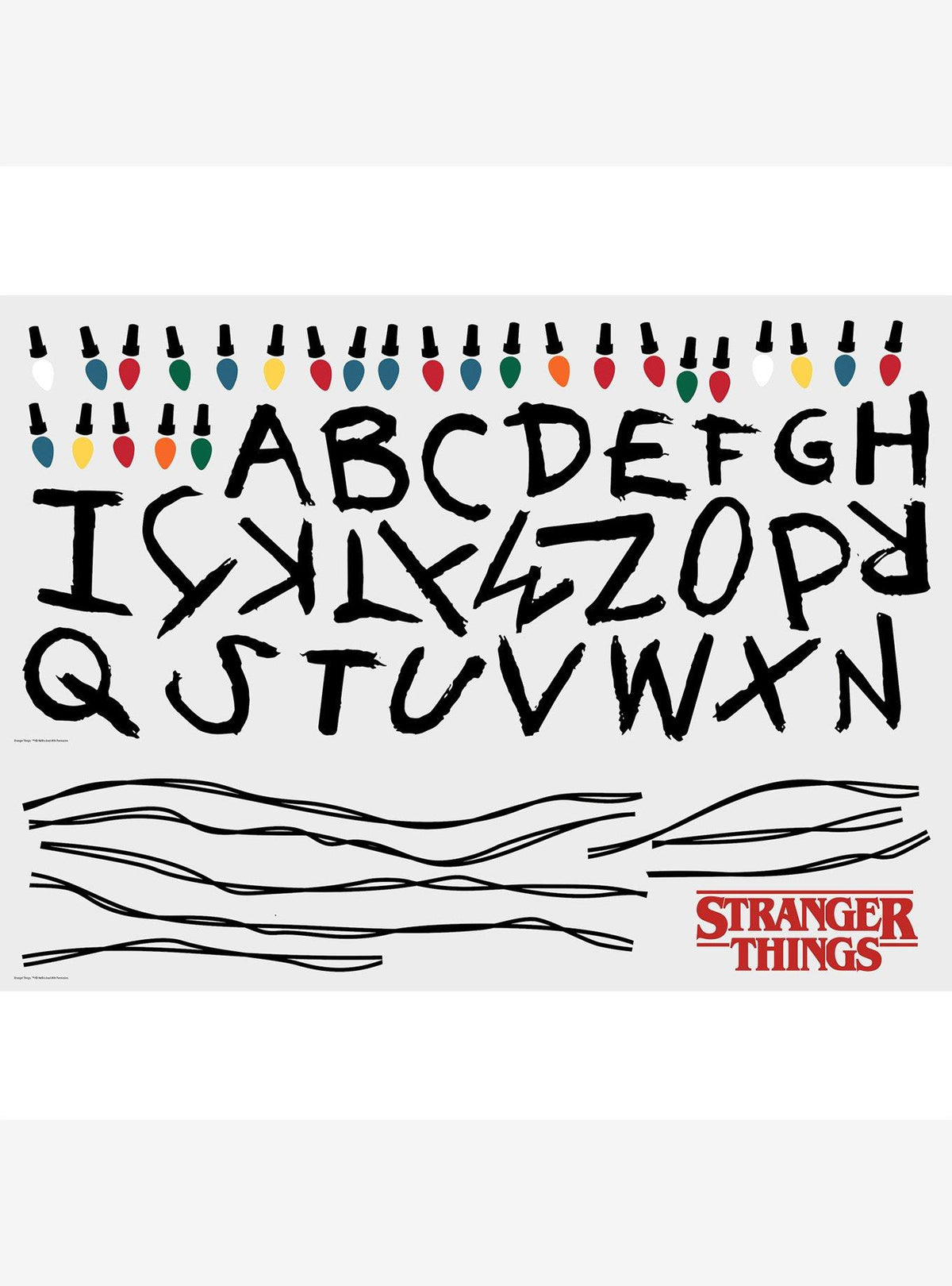 Adhesivos murales Stranger Things con luces navideñas