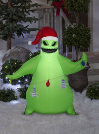 Oogie Boogie inflable con gorro de Santa y luces