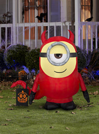Inflable de Stuart con disfraz de diablo
