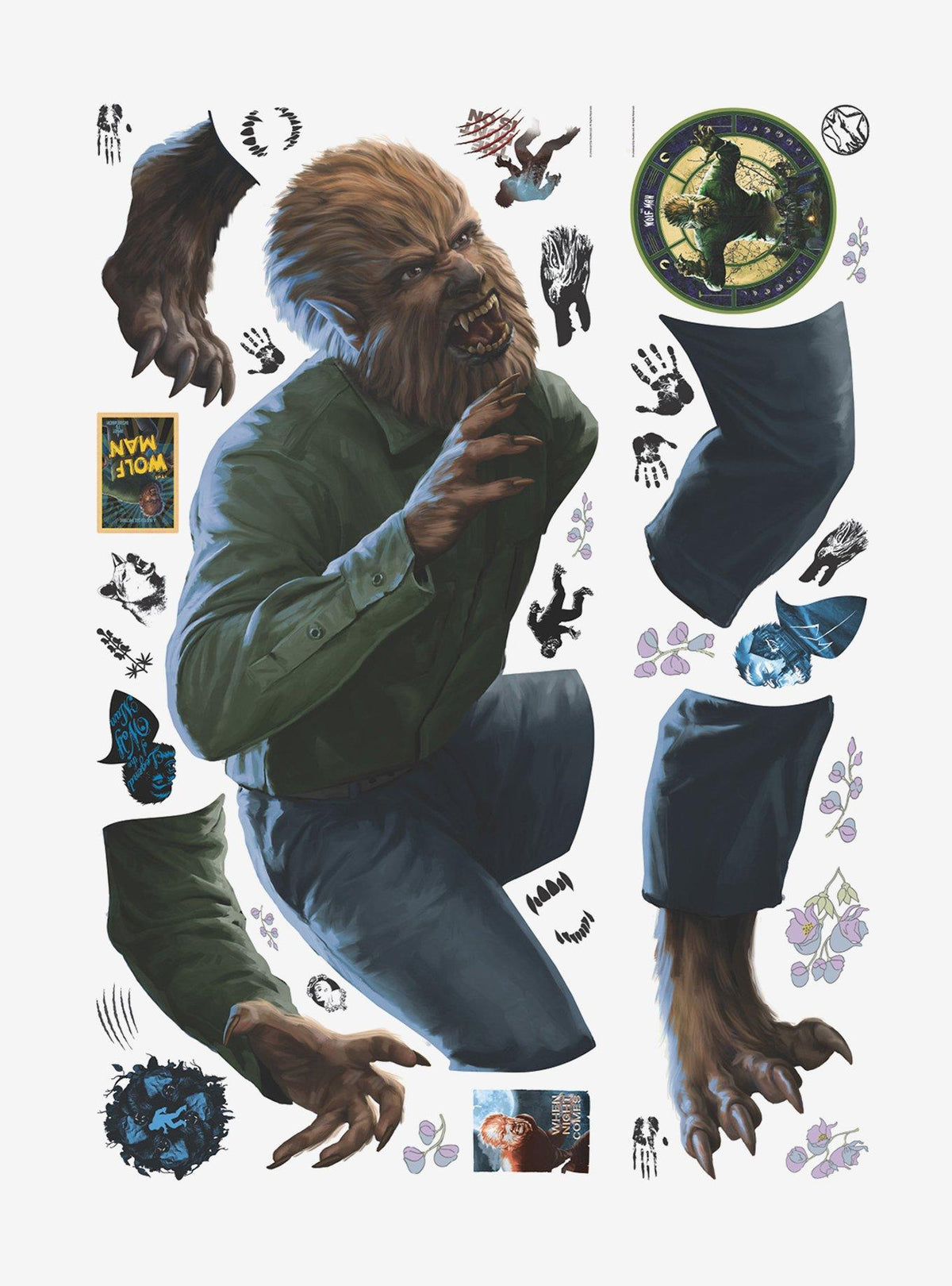 Calcomanías murales Universal Monsters: El Hombre Lobo