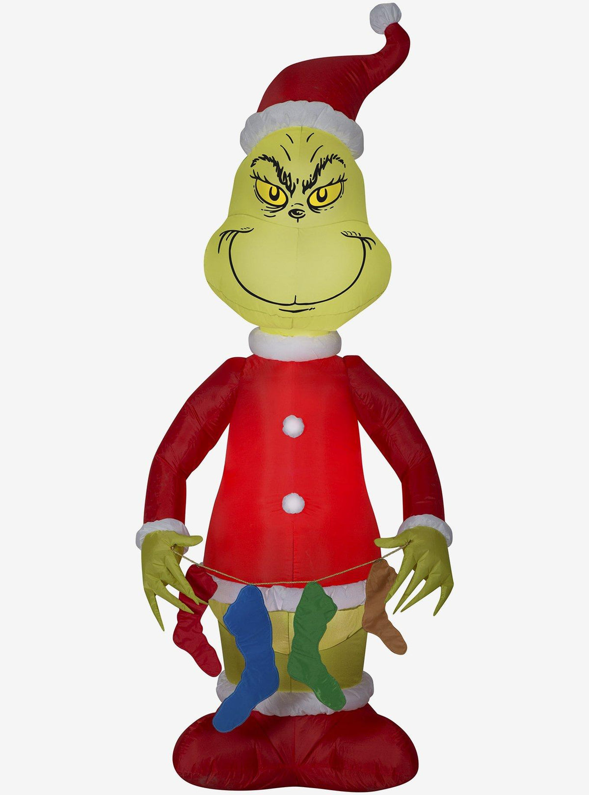 Inflable navideño del Grinch con medias