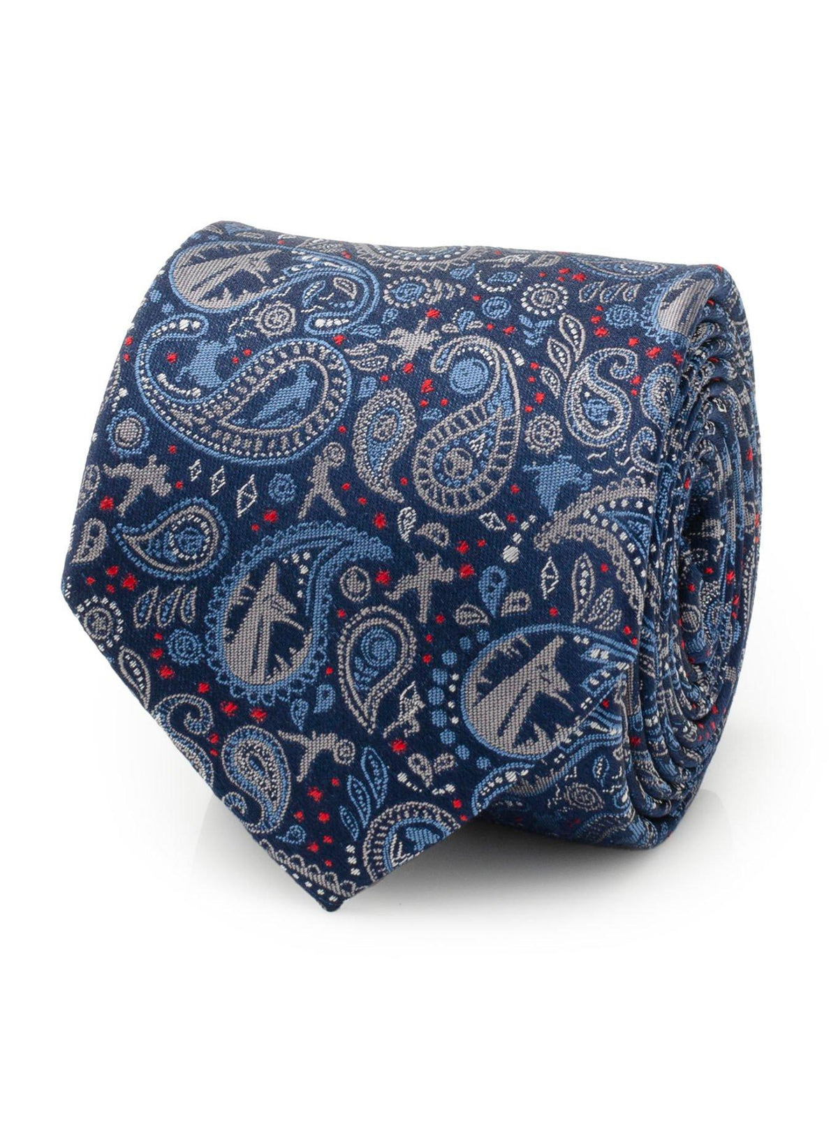 Corbata Marvel Avengers azul y roja con estampado paisley