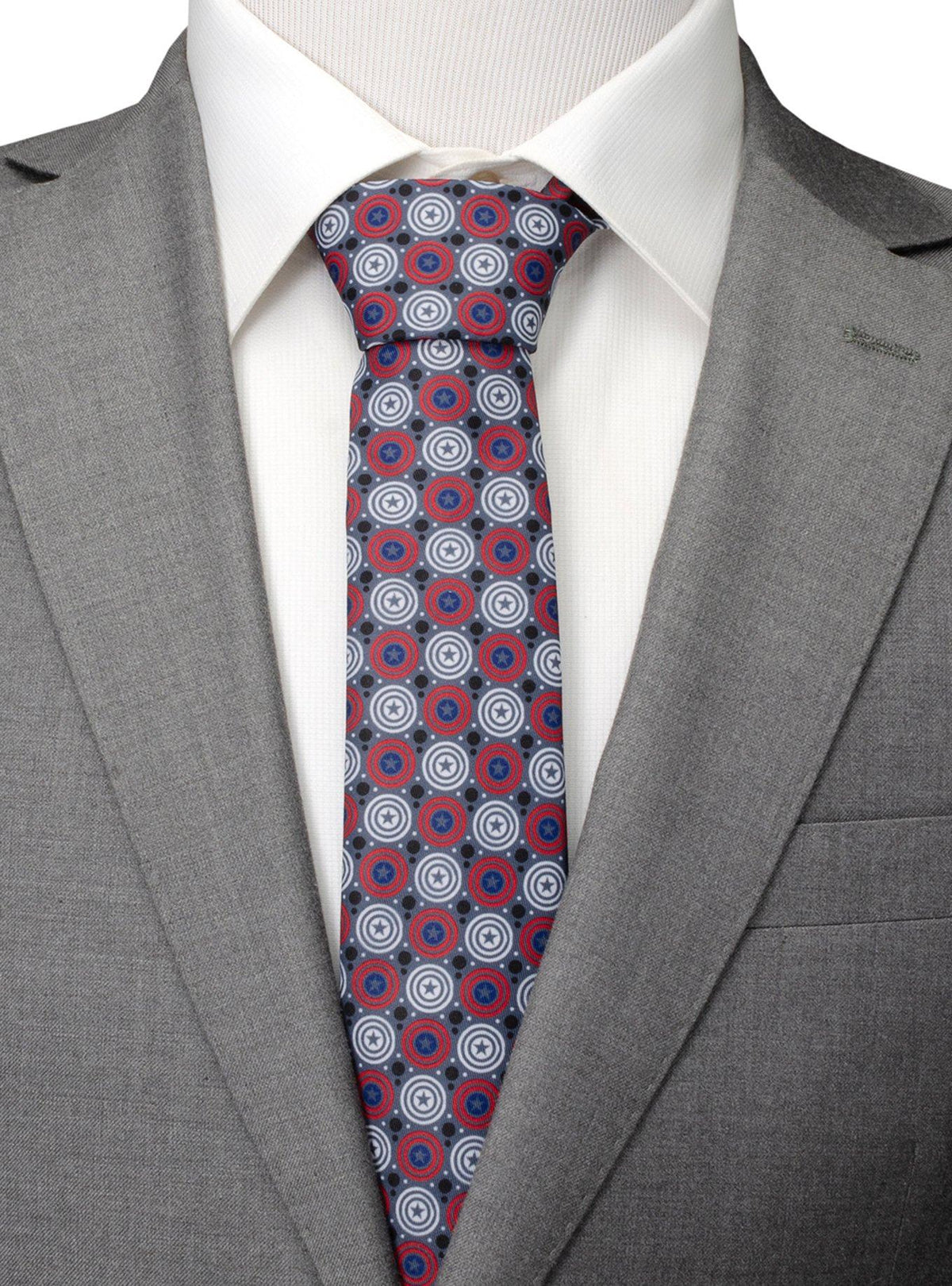 Corbata gris de Captain America para hombre