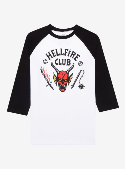 Polera raglán Club Hellfire de Stranger Things