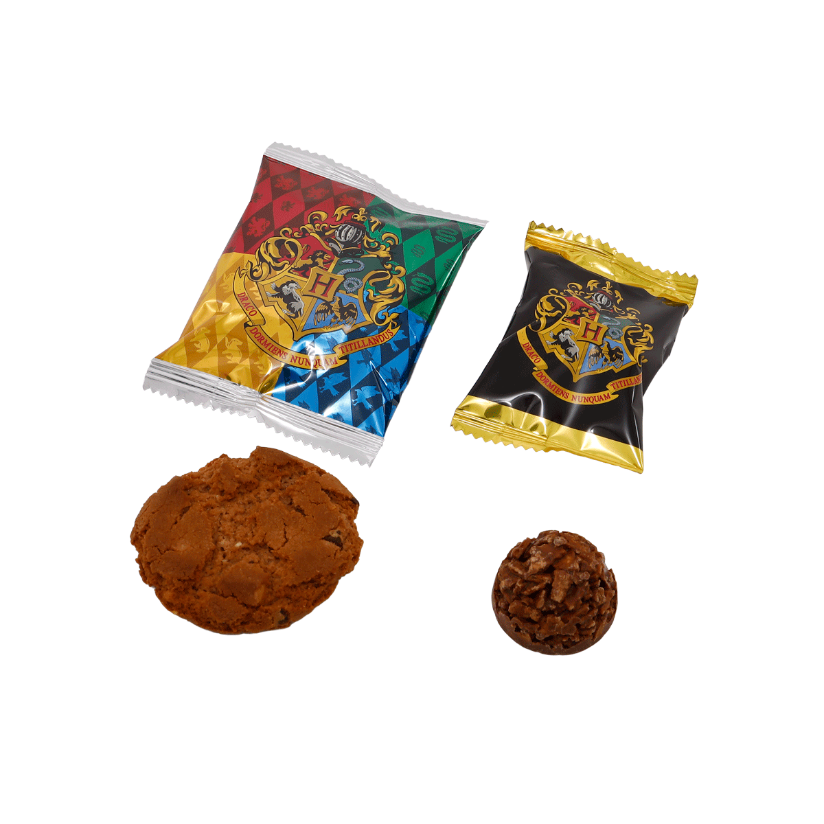 Set de chocolates y galletas de las casas de Hogwarts