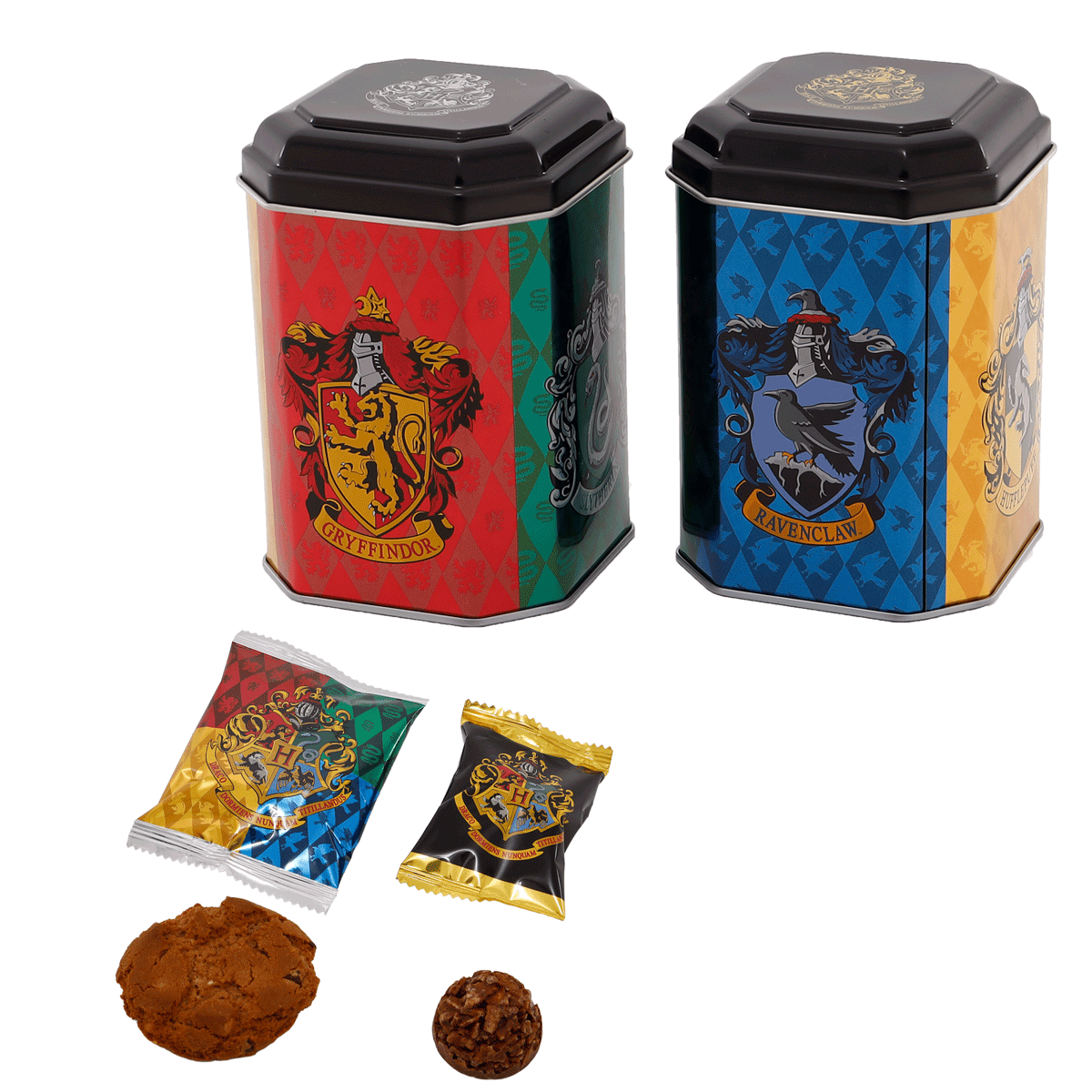 Set de chocolates y galletas de las casas de Hogwarts