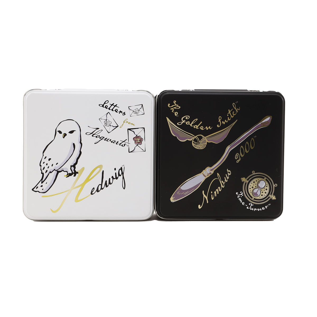 Set de 2 latas de galletas Hedwig y Nimbus 2000