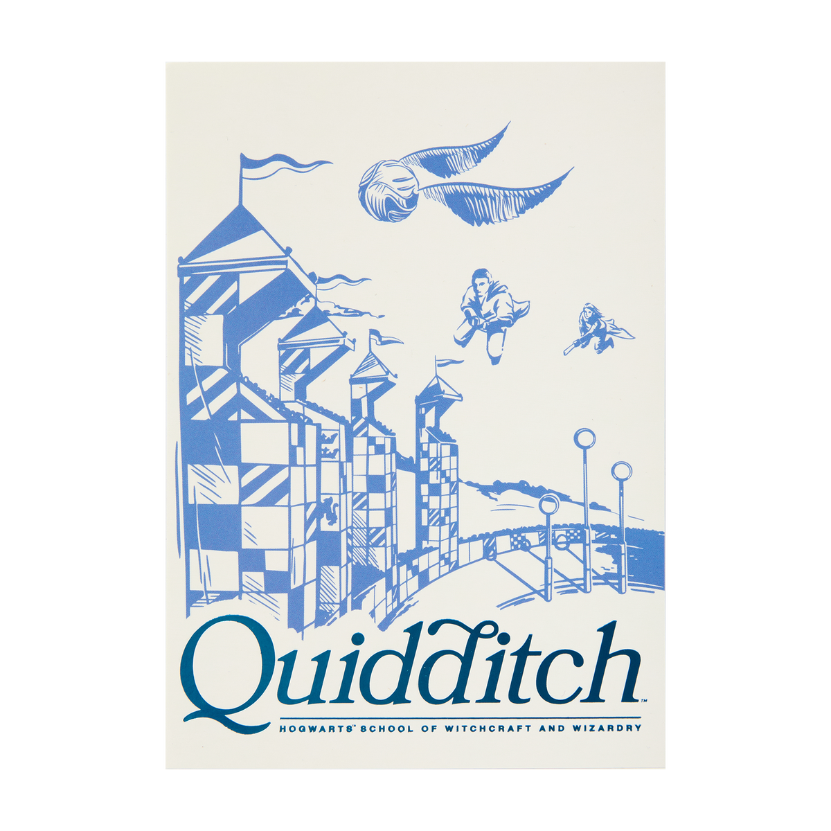 Postal de Quidditch con estampado foil