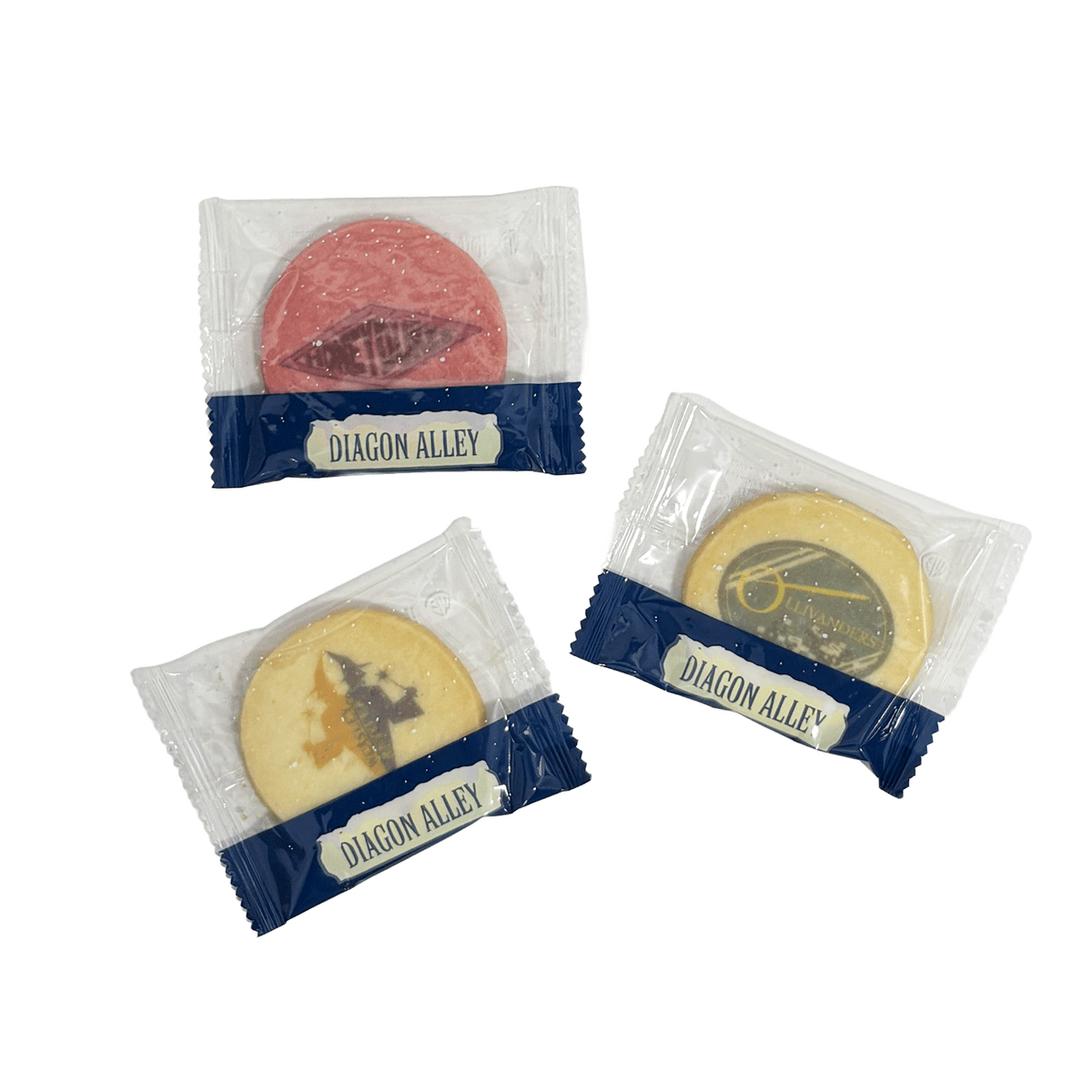 Galletas de mantequilla de Diagon Alley con sticker navideño