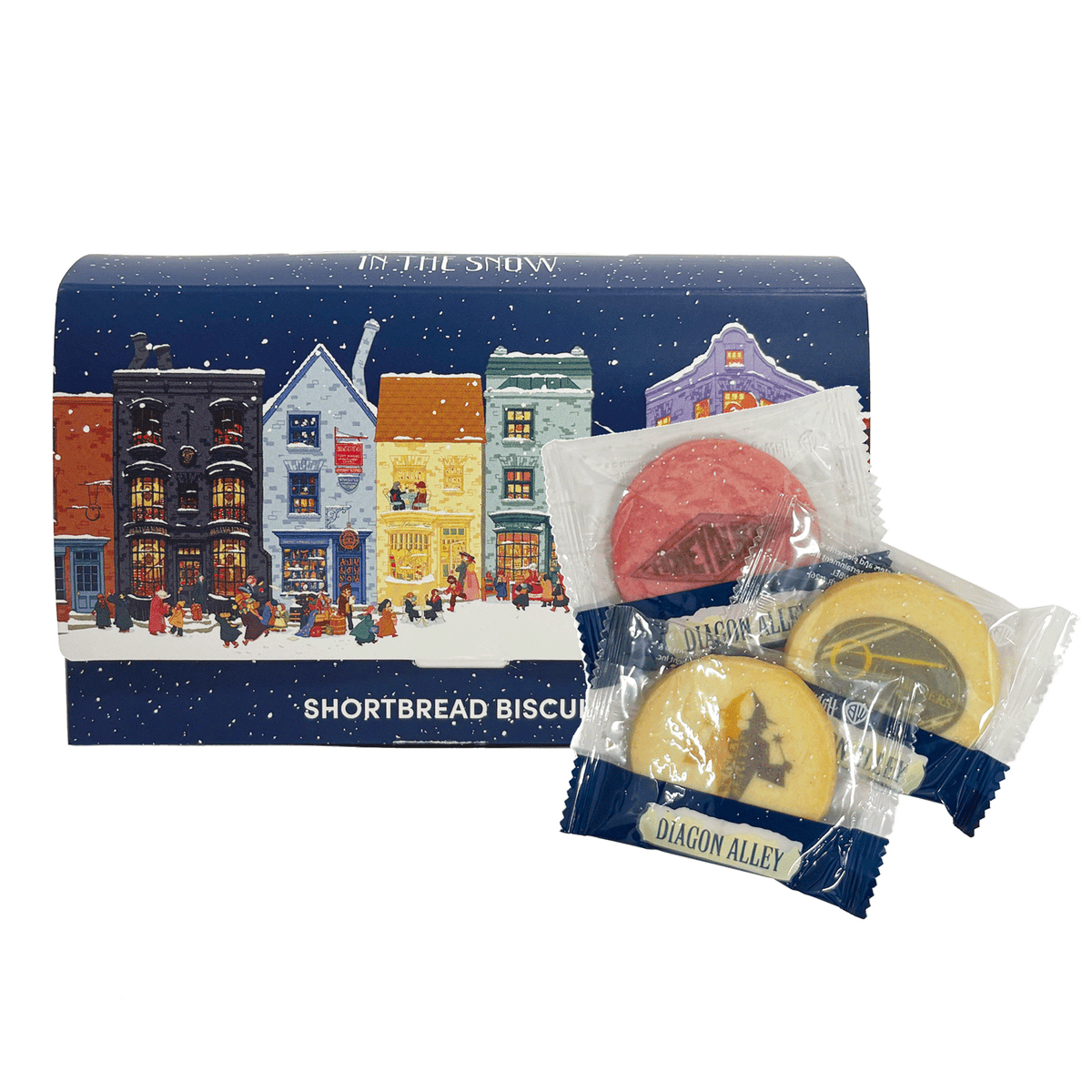 Galletas de mantequilla de Diagon Alley con sticker navideño