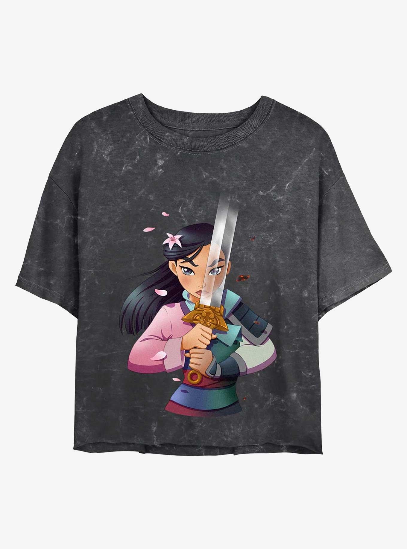 Polera corta Mulan Disney con lavado mineral para mujer
