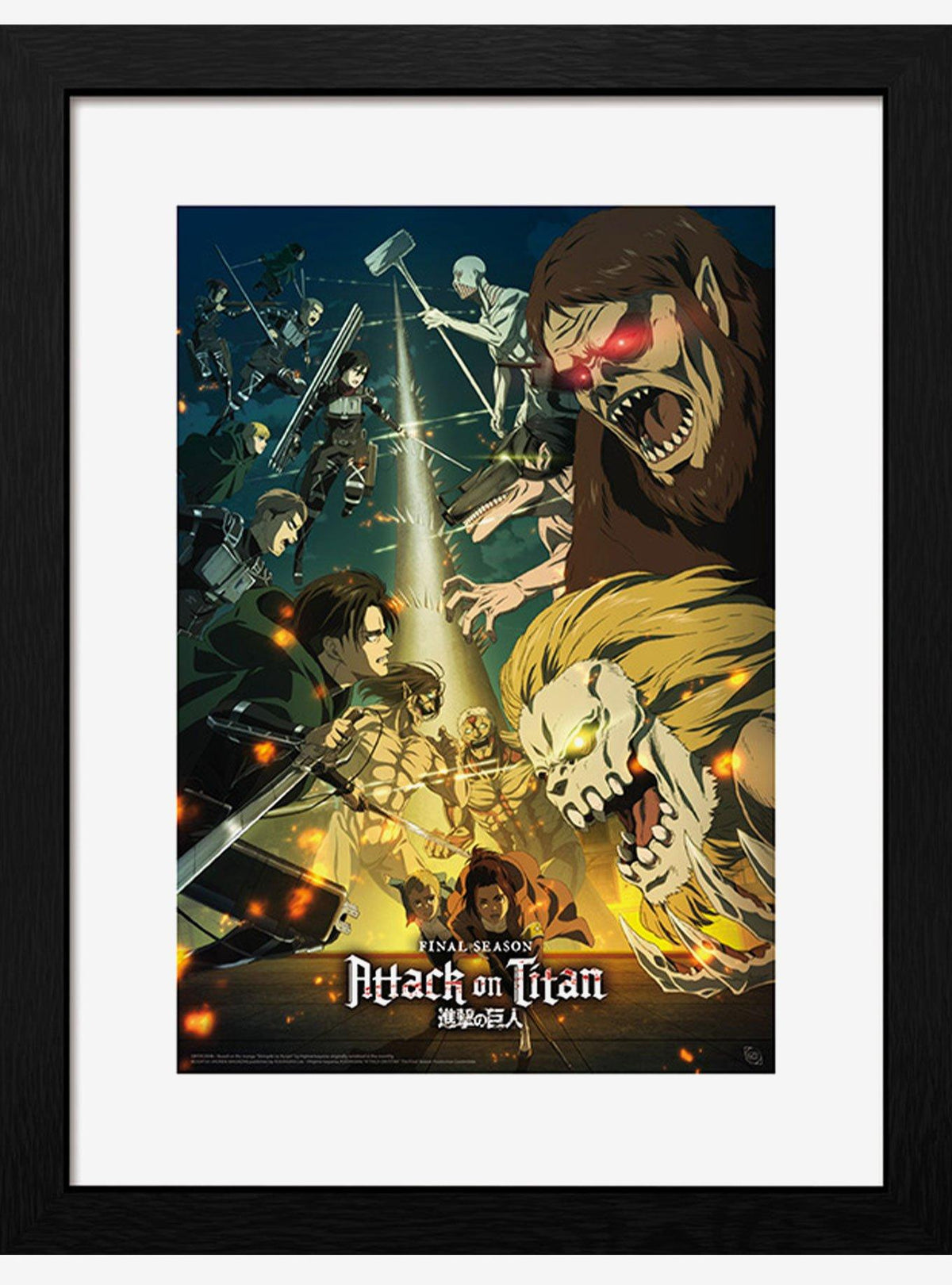 Cuadro enmarcado de Attack on Titan: personajes y titanes