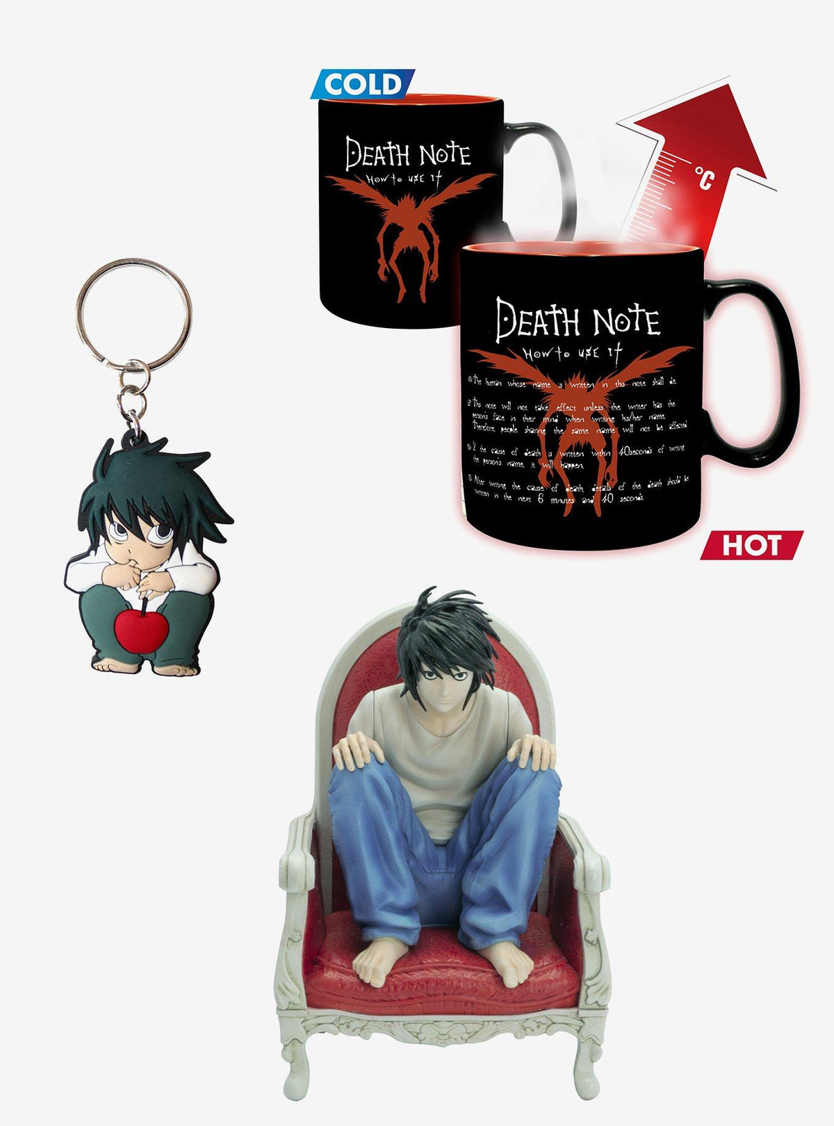Set Death Note de taza, llavero y figura de L
