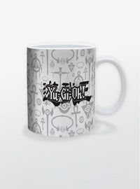 Taza Yu-Gi-Oh! con logo en blanco y negro