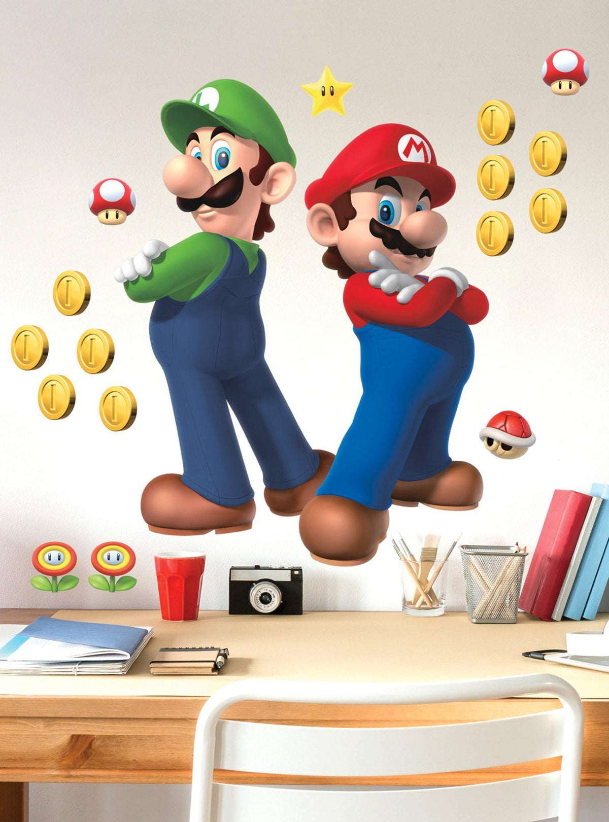 Stickers murales gigantes de Mario y Luigi