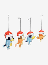 Set de 4 adornos navideños de Bluey y su familia