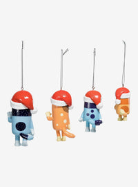 Set de 4 adornos navideños de Bluey y su familia