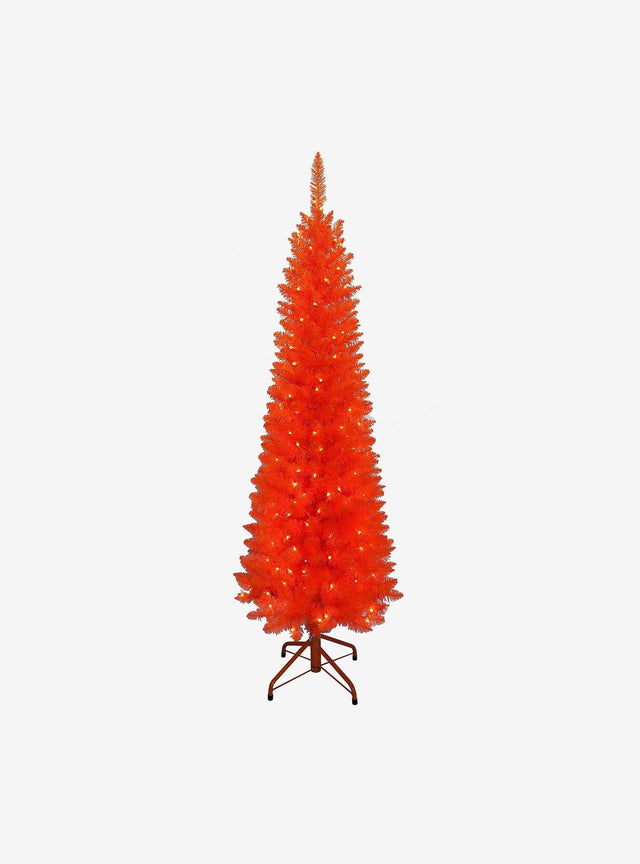 Árbol naranja delgado preiluminado de 1,8 m
