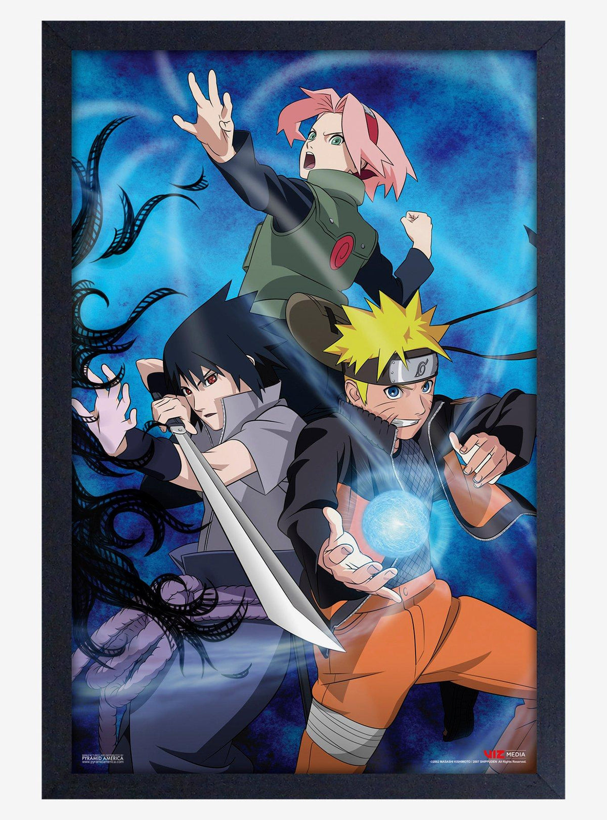 Póster enmarcado Naruto Shippuden: pose de combate